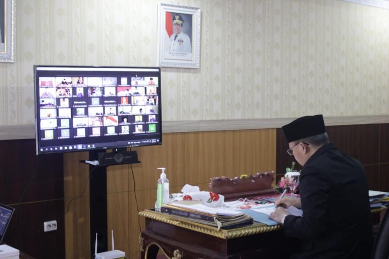 Penandatanganan KUA-PPAS APBD-P Provinsi Bengkulu 2021 secara Virtual