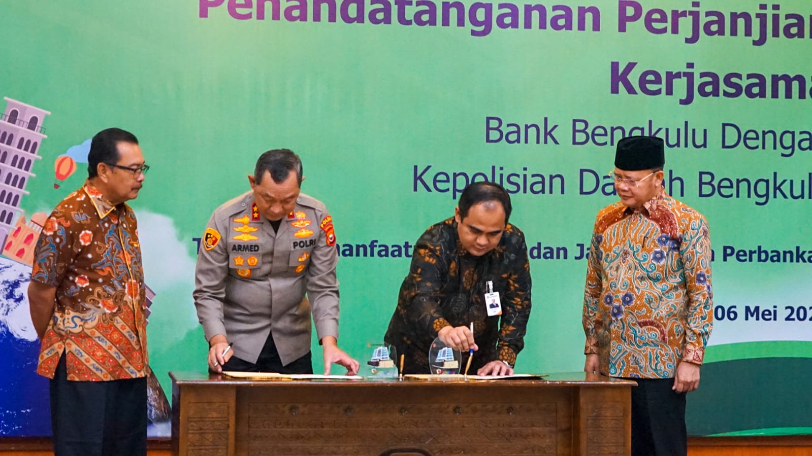 Gubernur Hadiri Penandatanganan MoU Bank Bengkulu dan Polda
