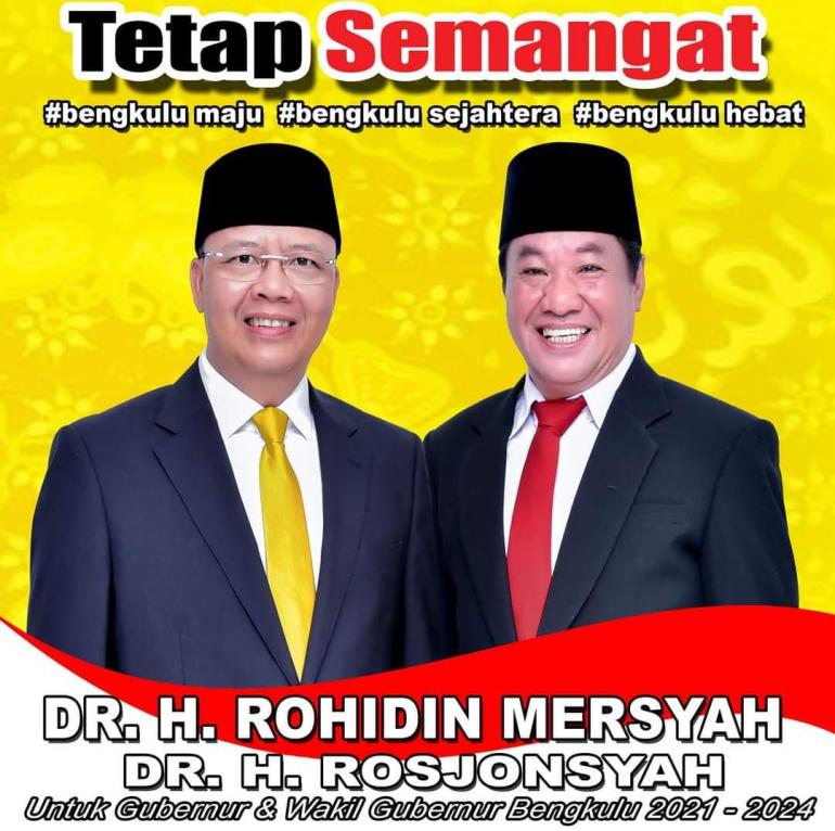 Gubernur Bengkulu Rohidin Mersyah dan Wakil Gubernur Terpilih