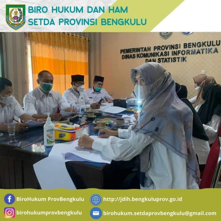 Kominfotik dan Biro Hukum dan HAM Bahas Pergub Penyebarluasan Informasi