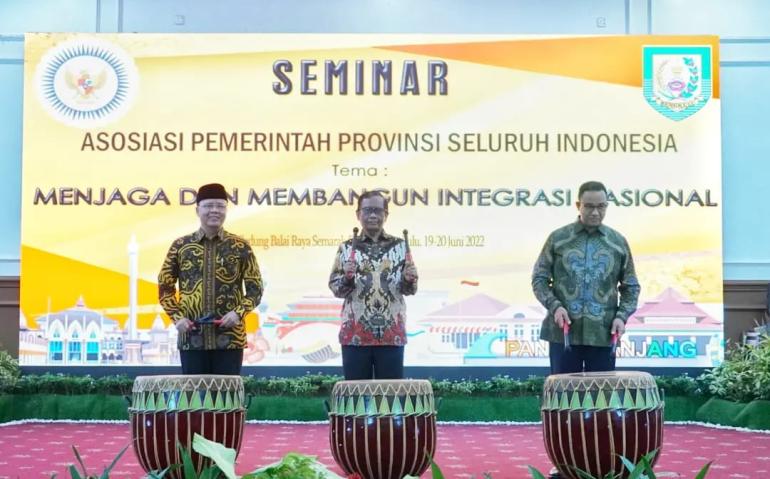 Buka Seminar APPSI 2022 di Bengkulu, Menko Polhukam Mahfud MD Ingatkan Ini