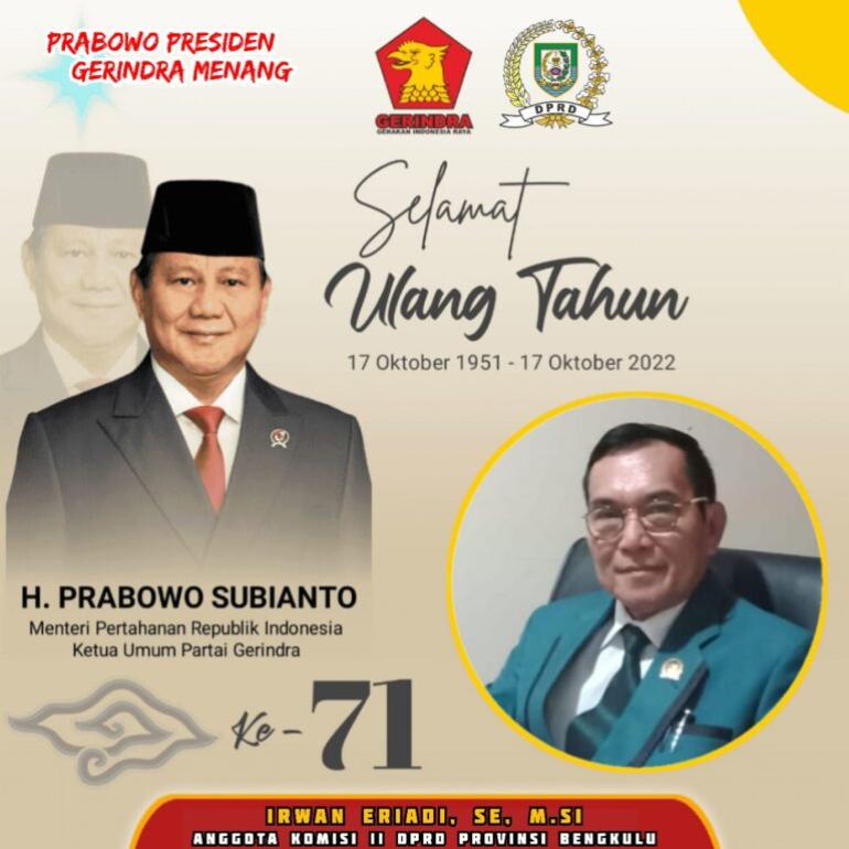 Dewan Provinsi Sampaikan Ucapan Selamat Harlah Untuk Menhan RI